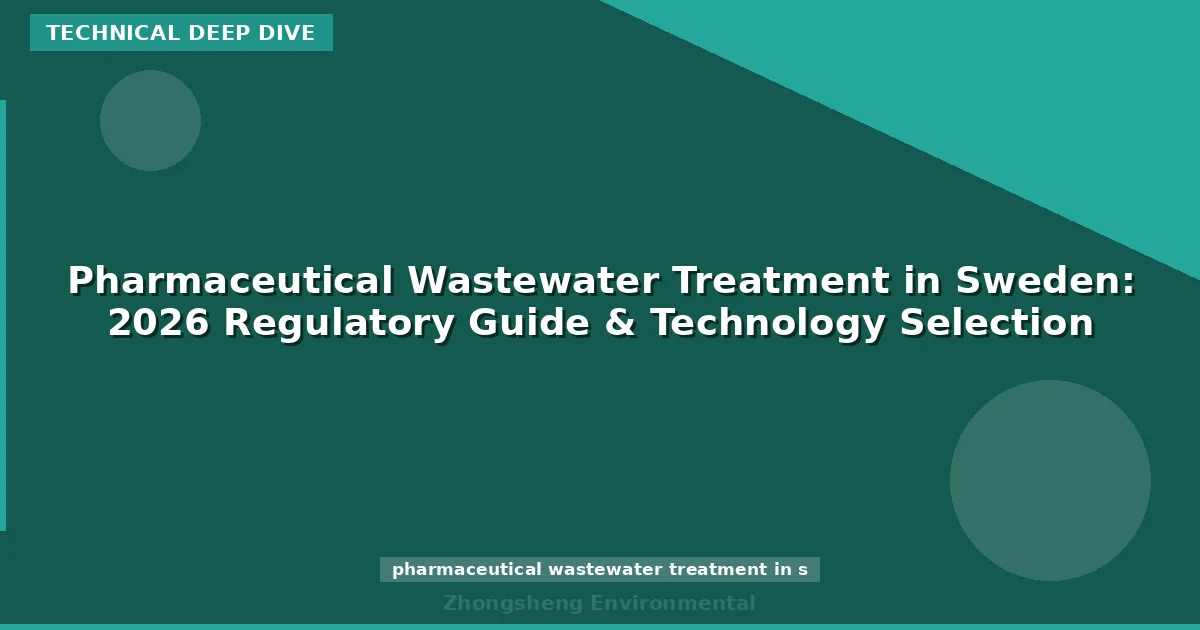 Pharmaceutical Wastewater Treatment in Sweden: 2026 Regulatory Guide & Technology Selection
