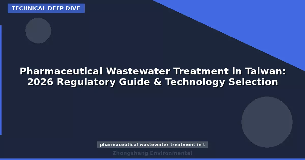 Pharmaceutical Wastewater Treatment in Taiwan: 2026 Regulatory Guide & Technology Selection