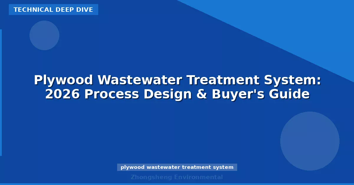 Plywood Wastewater Treatment System: 2026 Process Design & Buyer's Guide