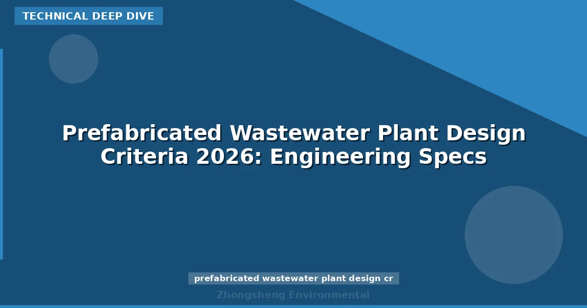 Prefabricated Wastewater Plant Design Criteria 2026: Engineering Specs