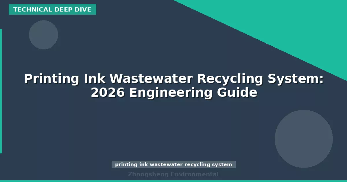 Printing Ink Wastewater Recycling System: 2026 Engineering Guide
