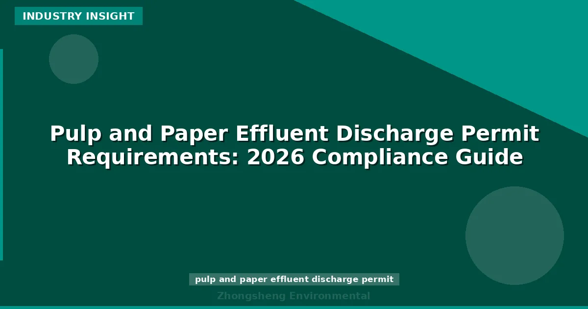 Pulp and Paper Effluent Discharge Permit Requirements: 2026 Compliance Guide