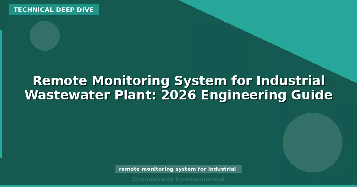 Remote Monitoring System for Industrial Wastewater Plant: 2026 Engineering Guide