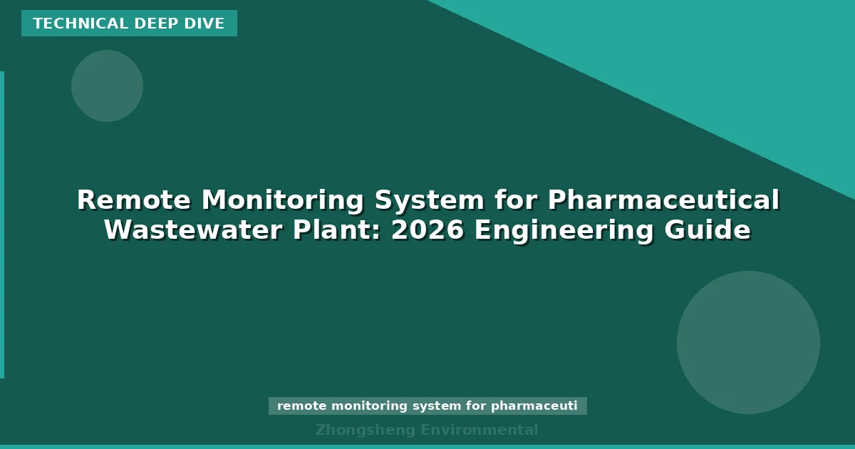 Remote Monitoring System for Pharmaceutical Wastewater Plant: 2026 Engineering Guide