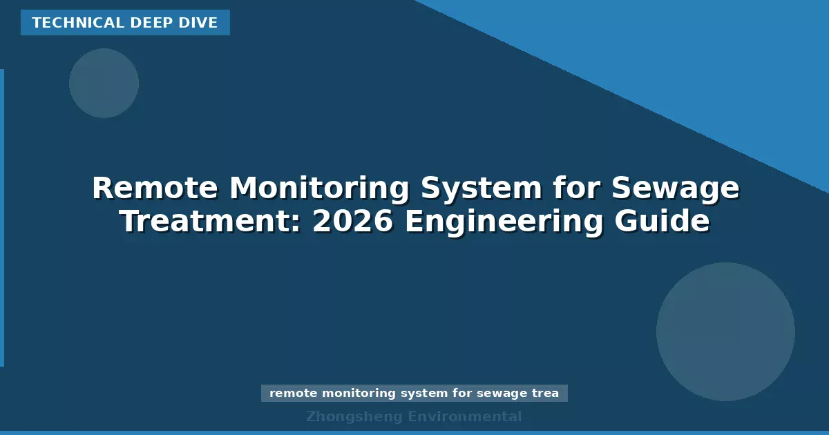 Remote Monitoring System for Sewage Treatment: 2026 Engineering Guide