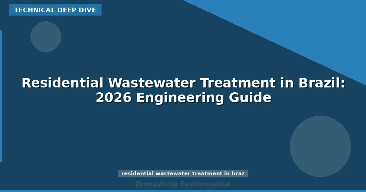 Residential Wastewater Treatment in Brazil: 2026 Engineering Guide