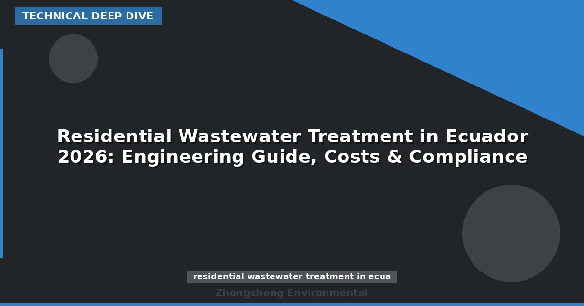 Residential Wastewater Treatment in Ecuador 2026: Engineering Guide, Costs & Compliance