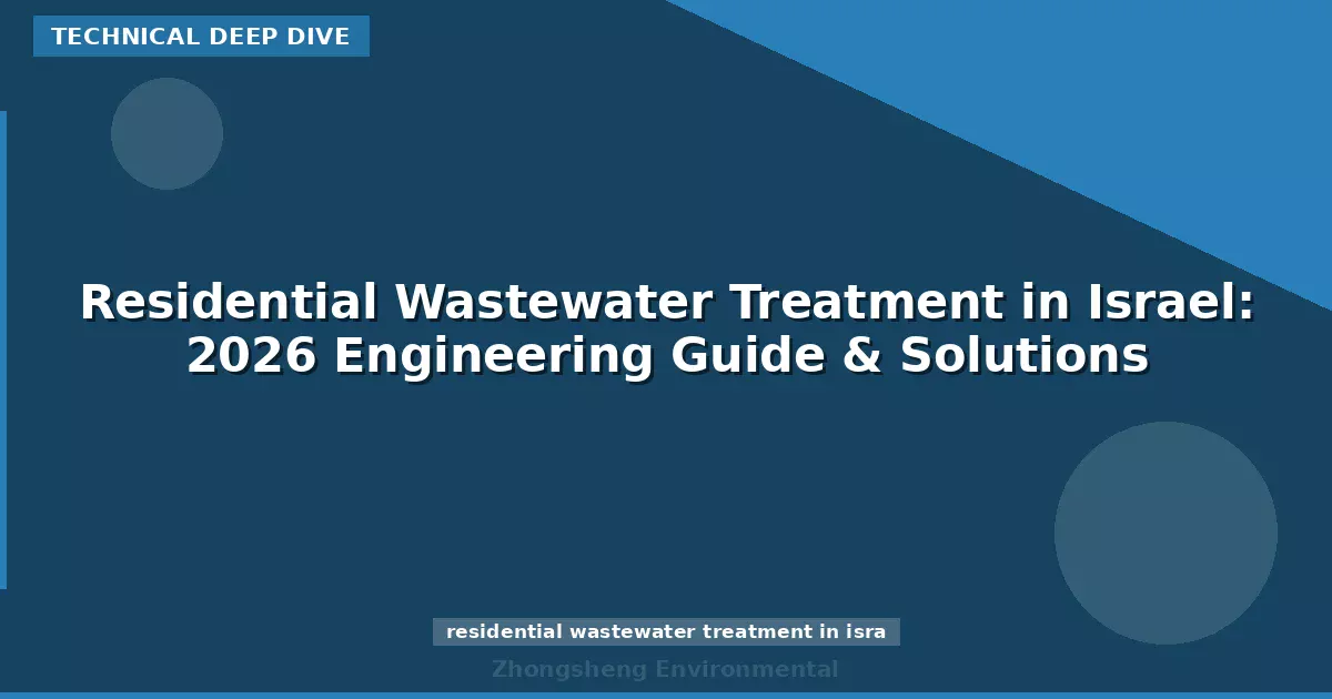 Residential Wastewater Treatment in Israel: 2026 Engineering Guide & Solutions