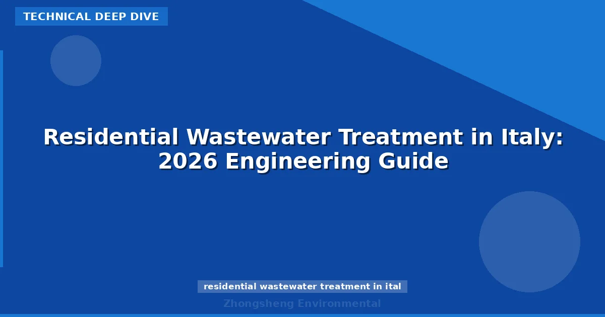 Residential Wastewater Treatment in Italy: 2026 Engineering Guide