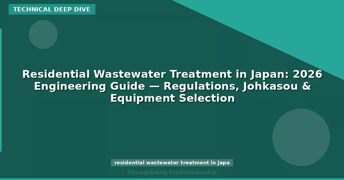 Residential Wastewater Treatment in Japan: 2026 Engineering Guide — Regulations, Johkasou & Equipment Selection