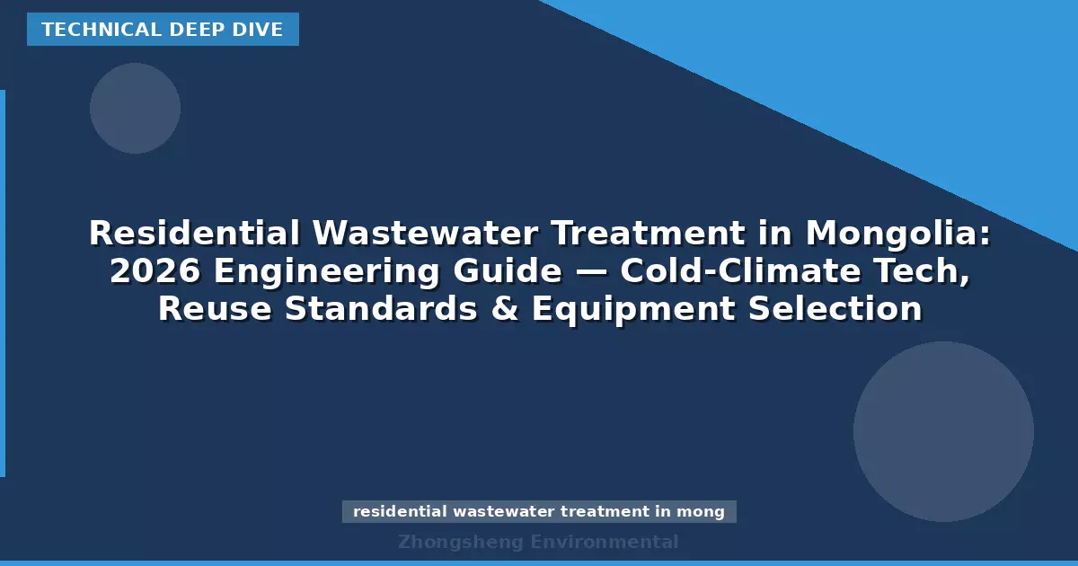 Residential Wastewater Treatment in Mongolia: 2026 Engineering Guide — Cold-Climate Tech, Reuse Standards & Equipment Selection