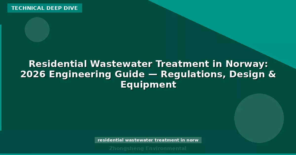 Residential Wastewater Treatment in Norway: 2026 Engineering Guide — Regulations, Design & Equipment