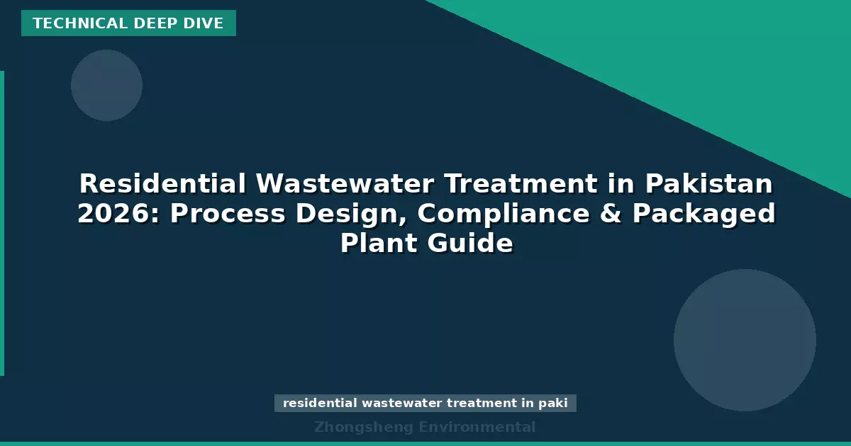 Residential Wastewater Treatment in Pakistan 2026: Process Design, Compliance & Packaged Plant Guide
