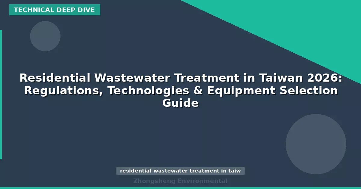 Residential Wastewater Treatment in Taiwan 2026: Regulations, Technologies & Equipment Selection Guide
