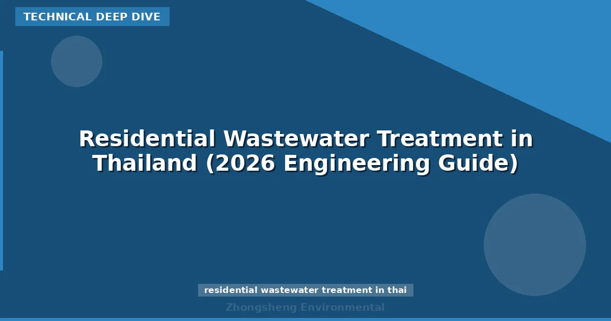 Residential Wastewater Treatment in Thailand (2026 Engineering Guide)