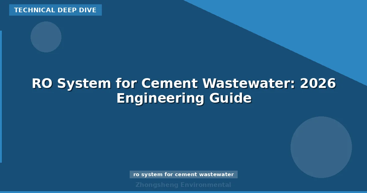 RO System for Cement Wastewater: 2026 Engineering Guide