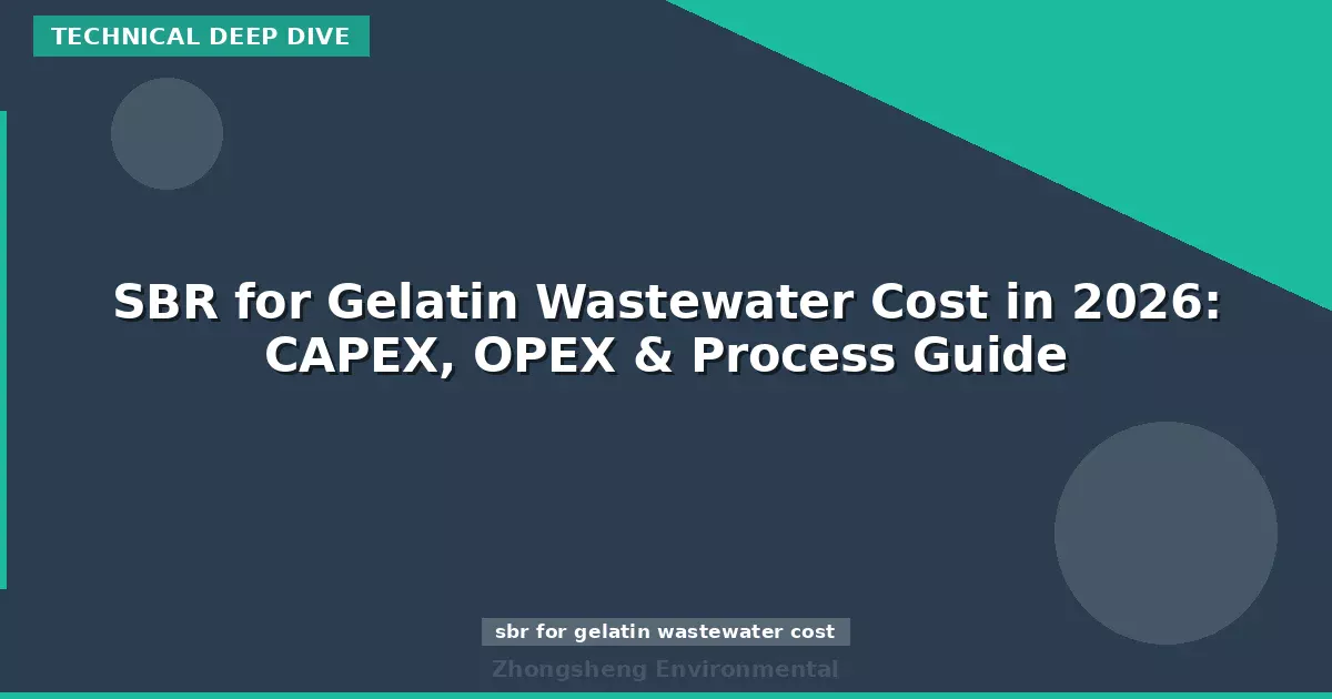 SBR for Gelatin Wastewater Cost in 2026: CAPEX, OPEX & Process Guide