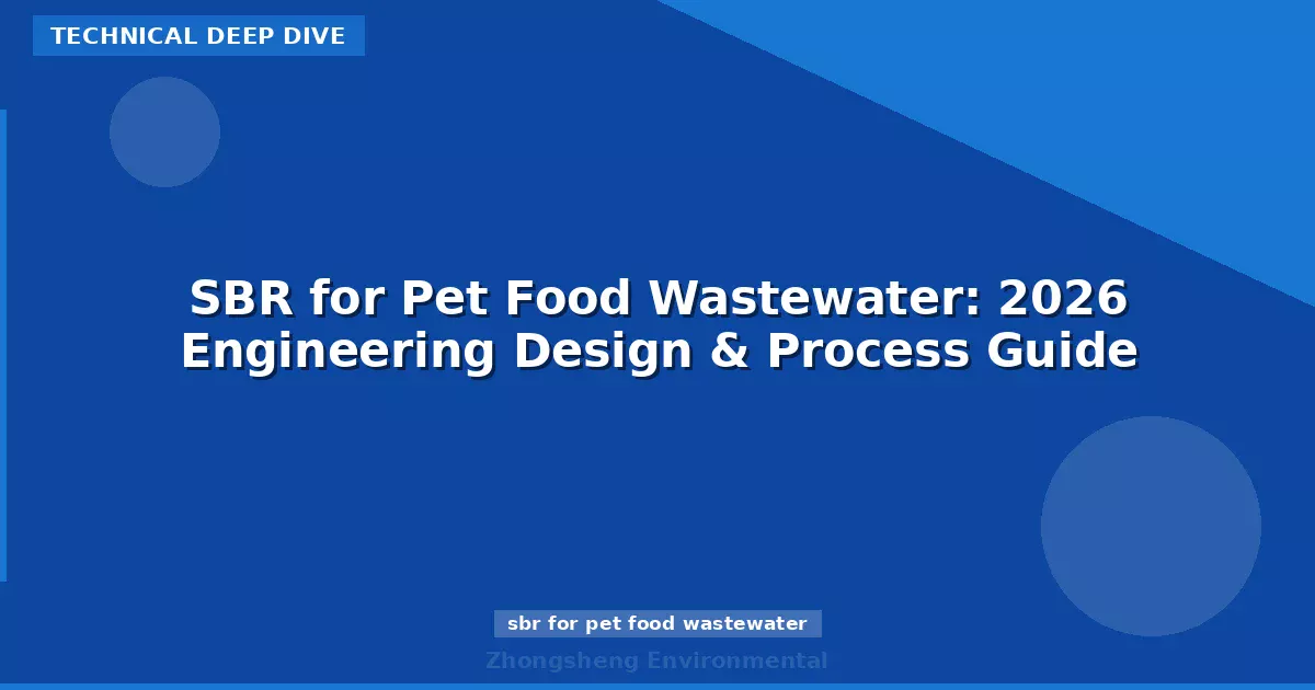 SBR for Pet Food Wastewater: 2026 Engineering Design & Process Guide