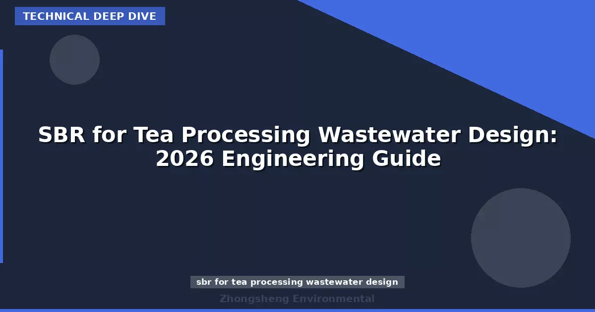 SBR for Tea Processing Wastewater Design: 2026 Engineering Guide