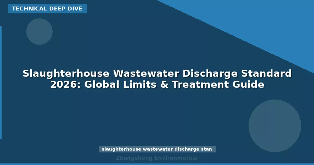 Slaughterhouse Wastewater Discharge Standard 2026: Global Limits & Treatment Guide