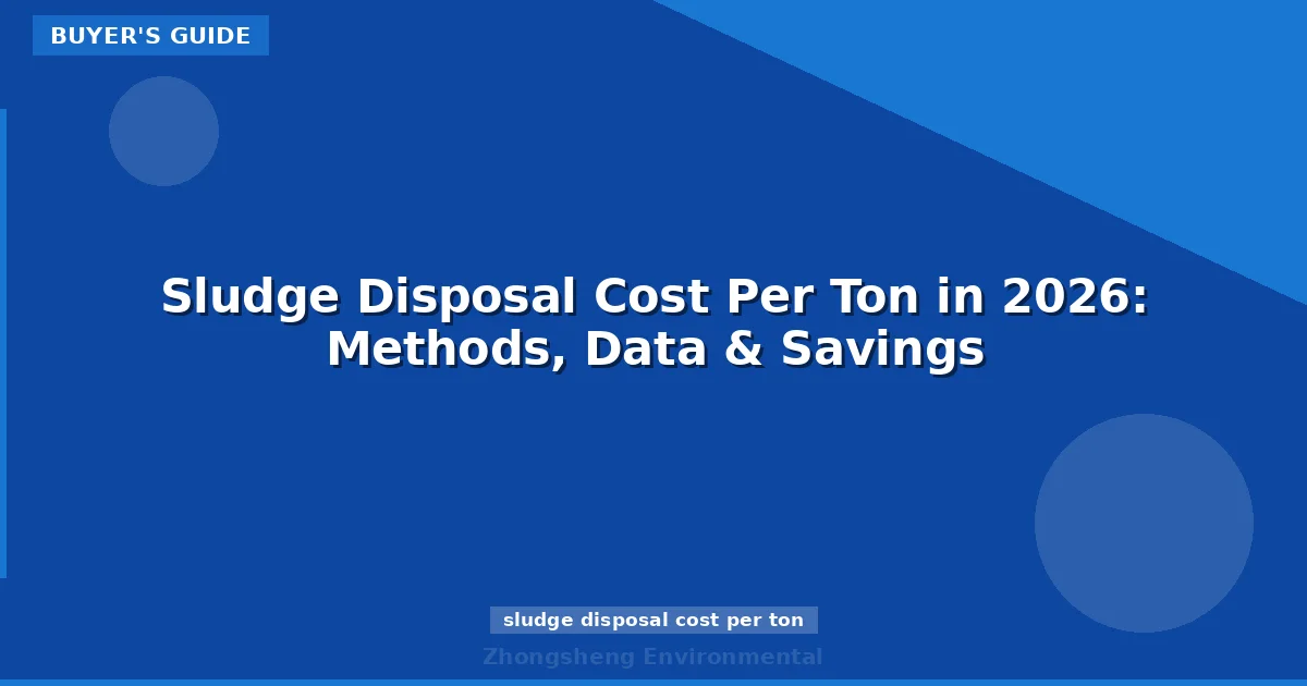 Sludge Disposal Cost Per Ton in 2026: Methods, Data & Savings
