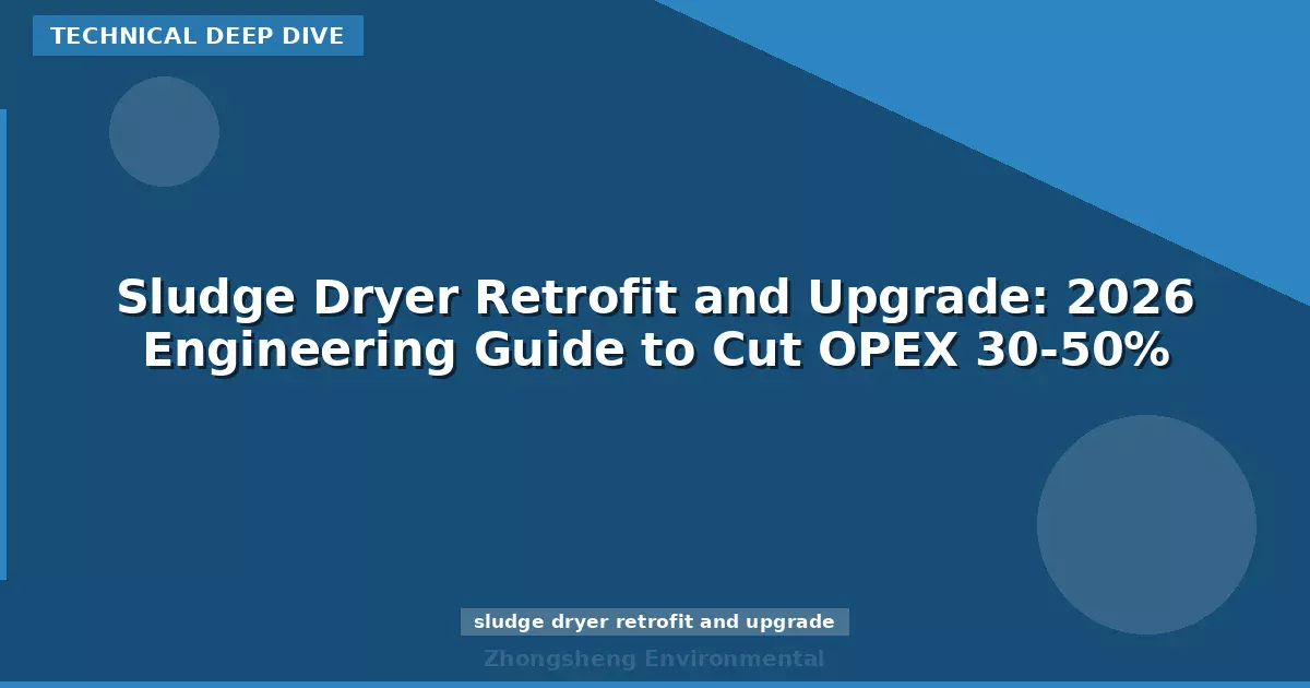 Sludge Dryer Retrofit and Upgrade: 2026 Engineering Guide to Cut OPEX 30-50%