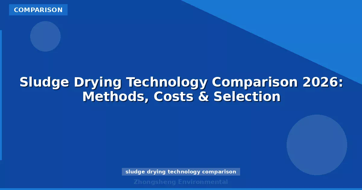 Sludge Drying Technology Comparison 2026: Methods, Costs & Selection