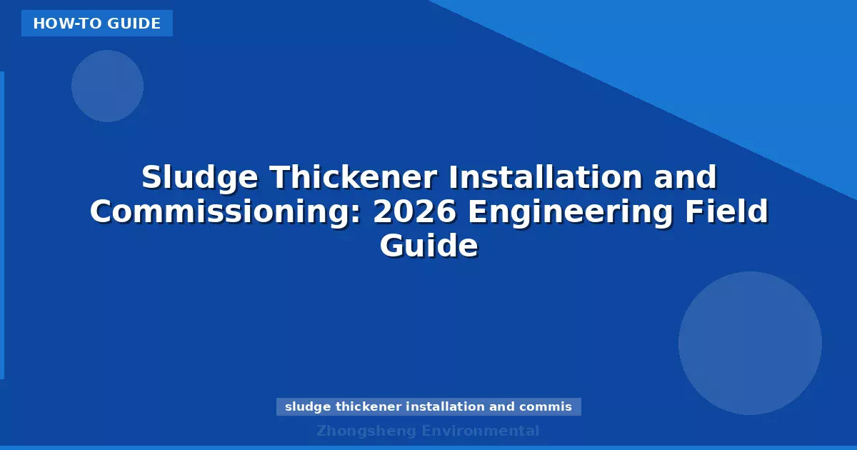 Sludge Thickener Installation and Commissioning: 2026 Engineering Field Guide