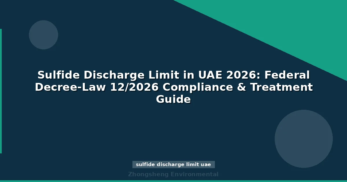 Sulfide Discharge Limit in UAE 2026: Federal Decree-Law 12/2026 Compliance & Treatment Guide