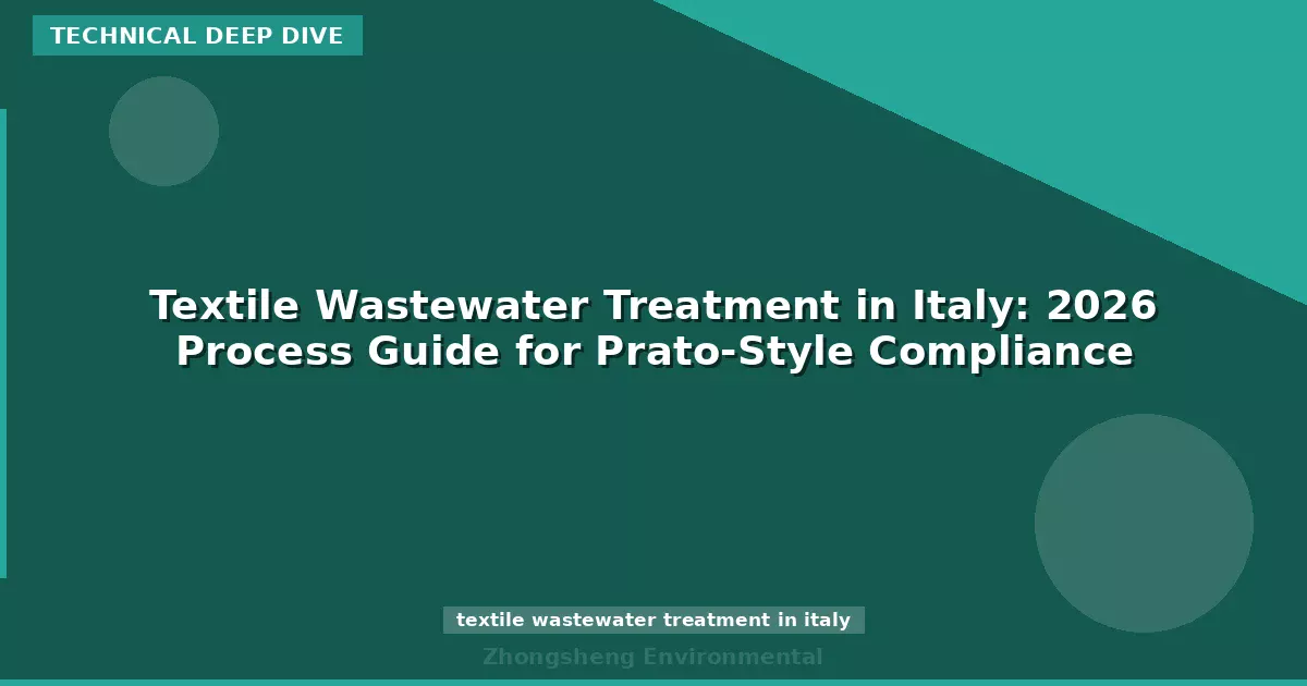 Textile Wastewater Treatment in Italy: 2026 Process Guide for Prato-Style Compliance