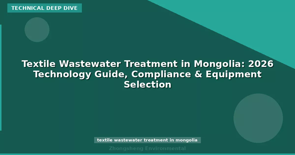 Textile Wastewater Treatment in Mongolia: 2026 Technology Guide, Compliance & Equipment Selection
