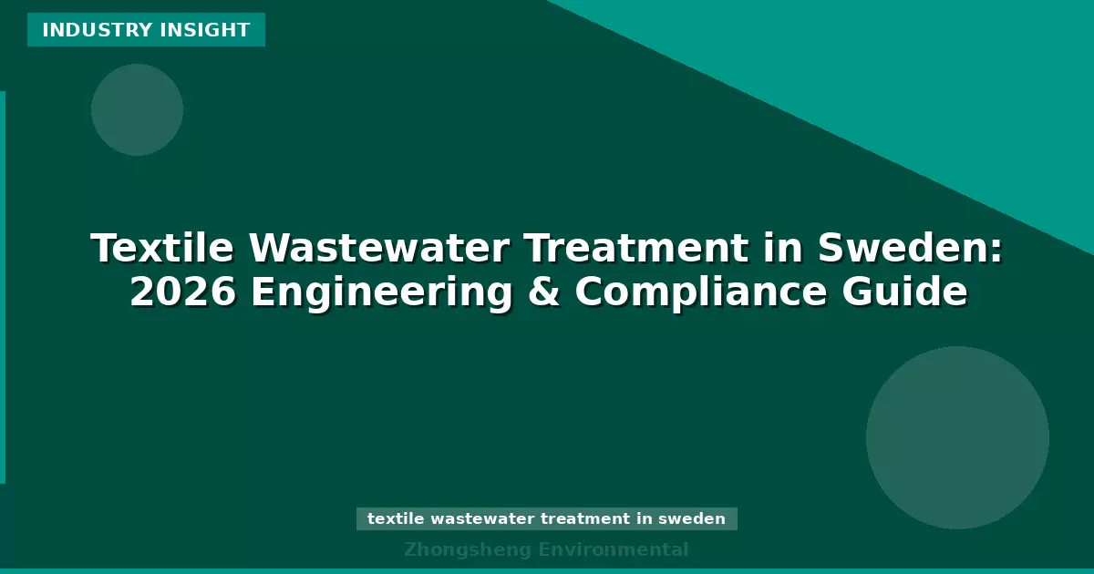 Textile Wastewater Treatment in Sweden: 2026 Engineering & Compliance Guide