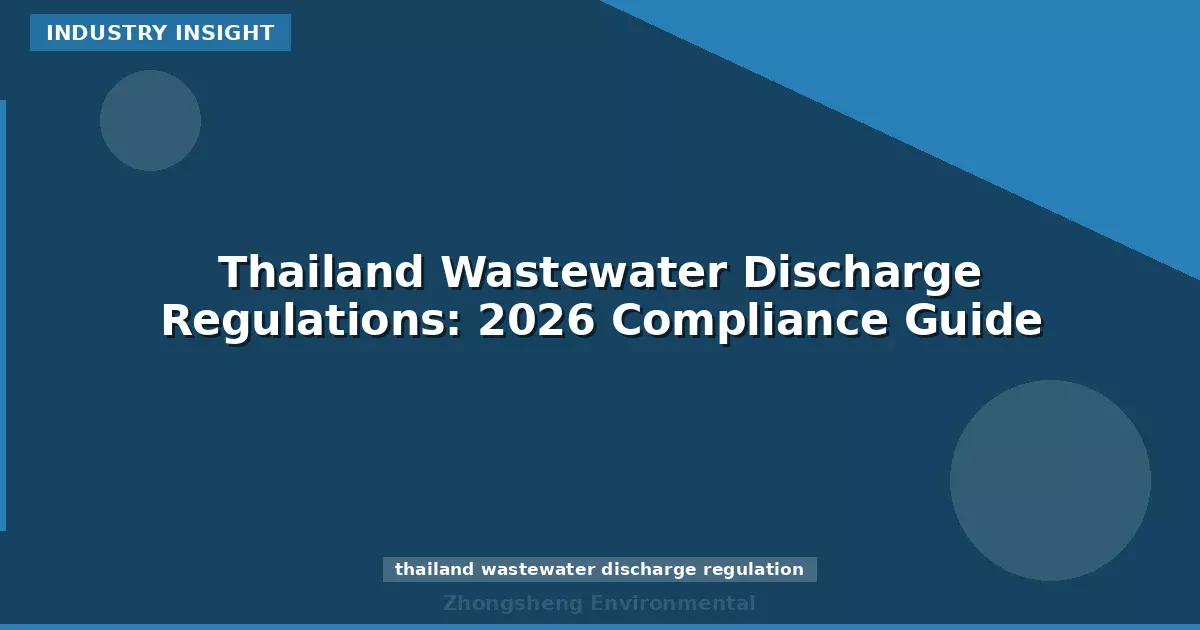 Thailand Wastewater Discharge Regulations: 2026 Compliance Guide