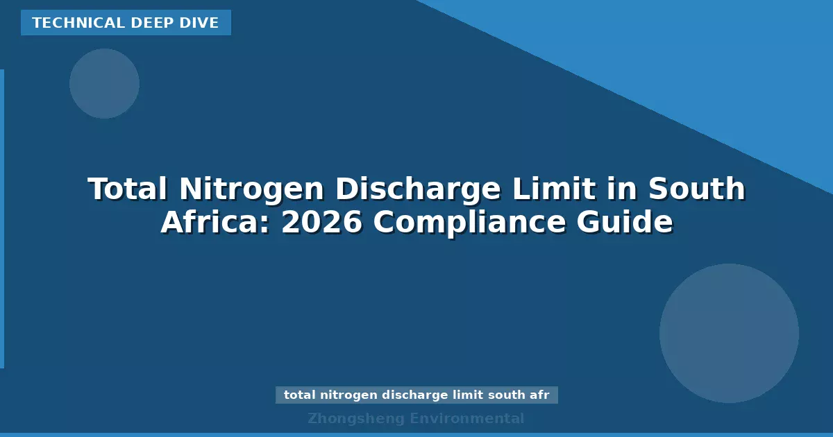 Total Nitrogen Discharge Limit in South Africa: 2026 Compliance Guide
