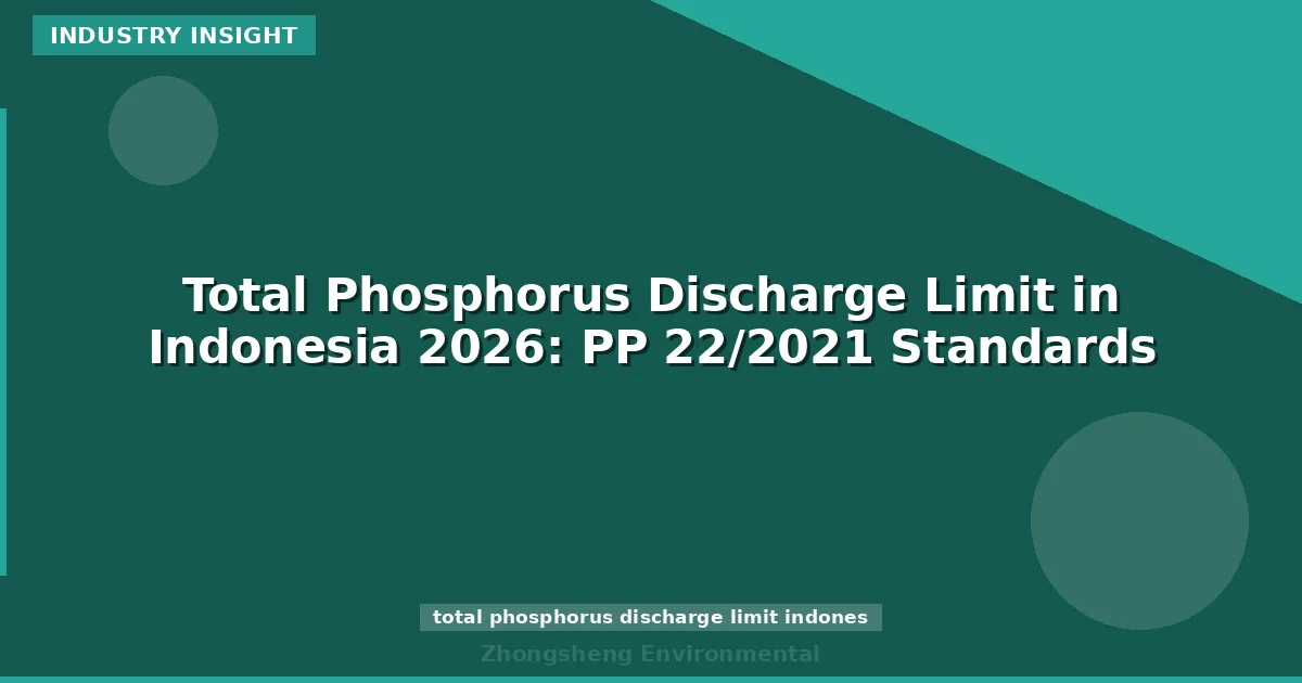 Total Phosphorus Discharge Limit in Indonesia 2026: PP 22/2021 Standards