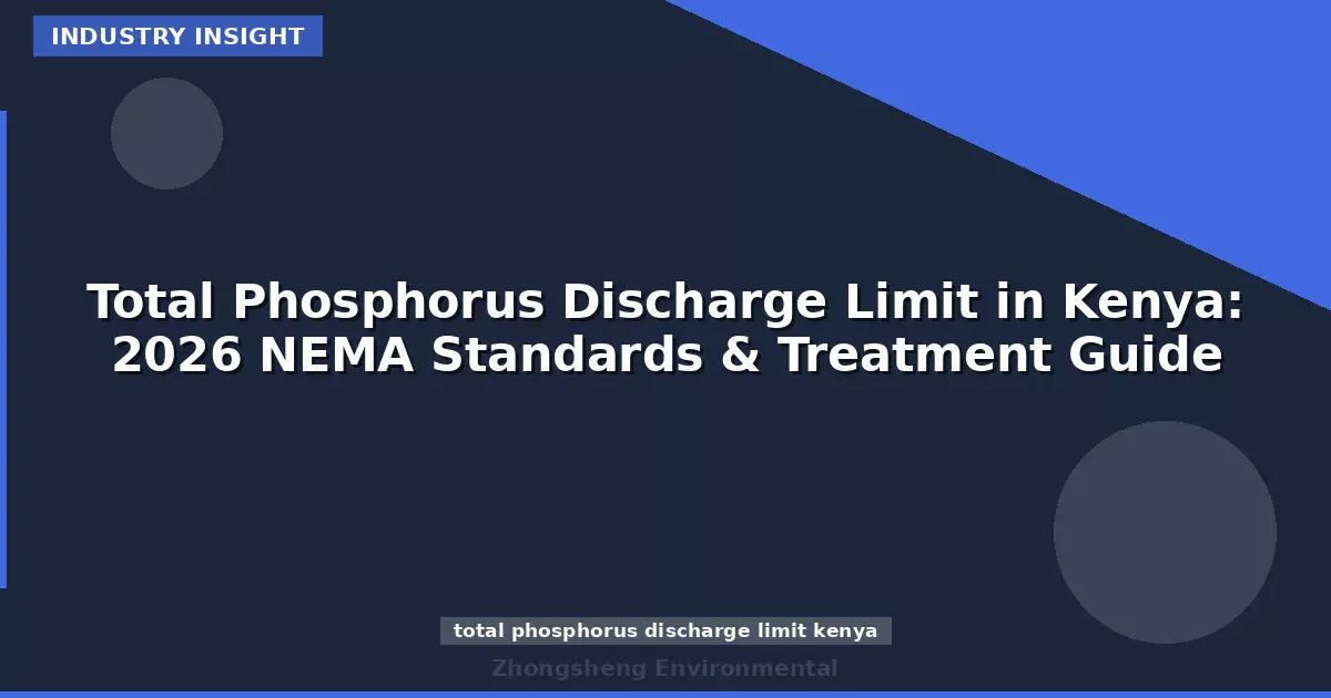 Total Phosphorus Discharge Limit in Kenya: 2026 NEMA Standards & Treatment Guide