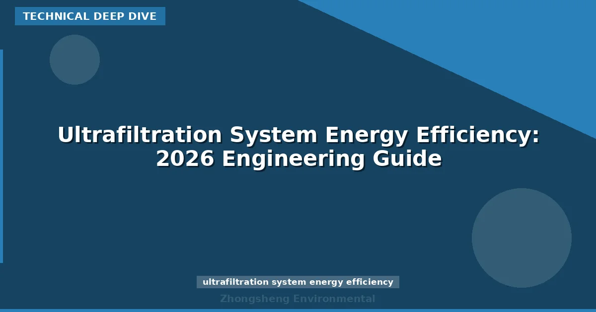 Ultrafiltration System Energy Efficiency: 2026 Engineering Guide