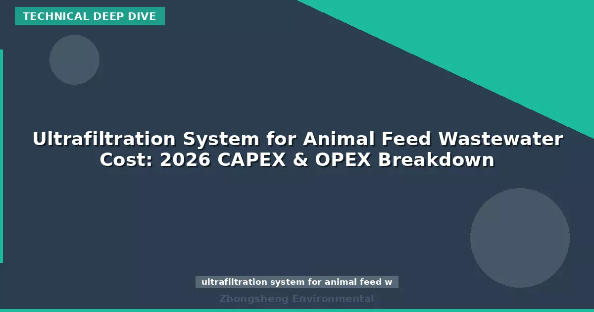 Ultrafiltration System for Animal Feed Wastewater Cost: 2026 CAPEX & OPEX Breakdown