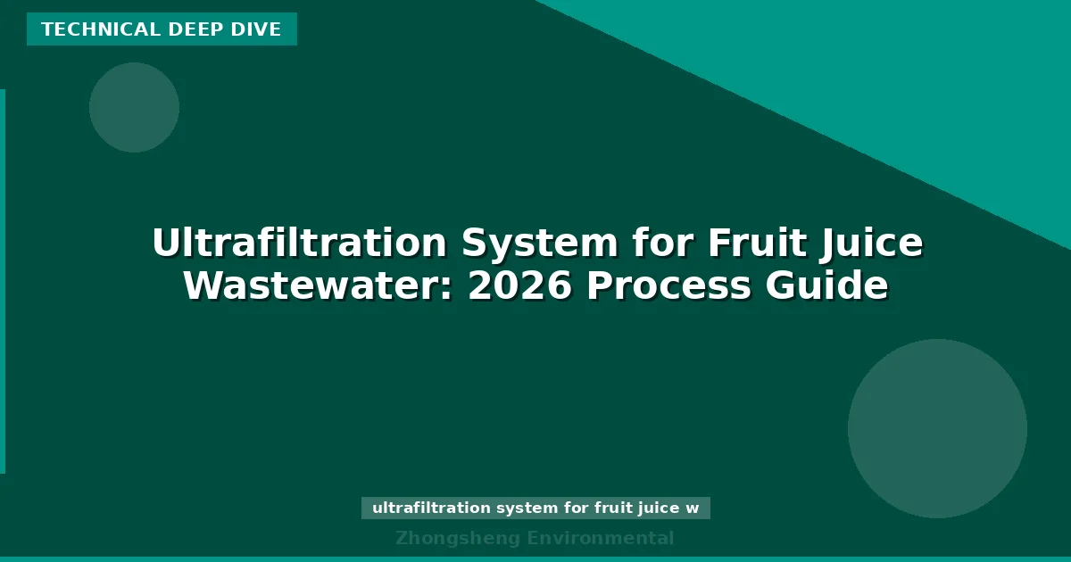 Ultrafiltration System for Fruit Juice Wastewater: 2026 Process Guide