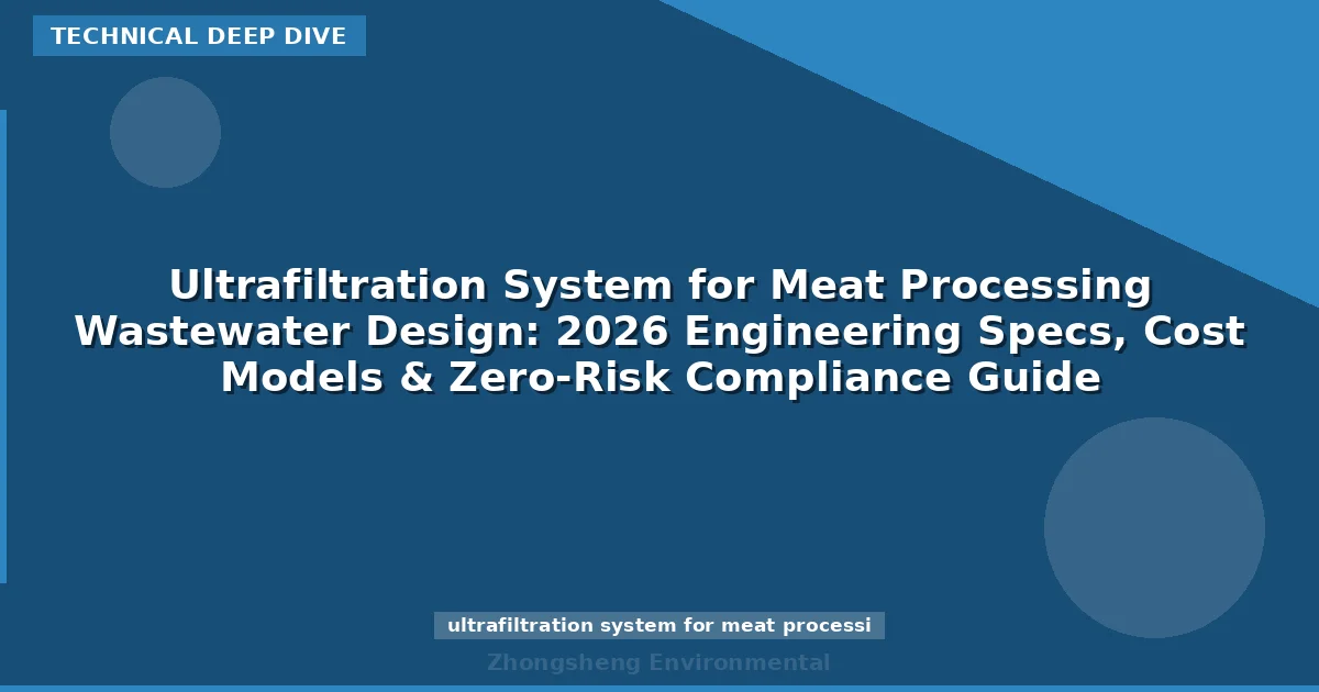 Ultrafiltration System for Meat Processing Wastewater Design: 2026 Engineering Specs, Cost Models & Zero-Risk Compliance Guide