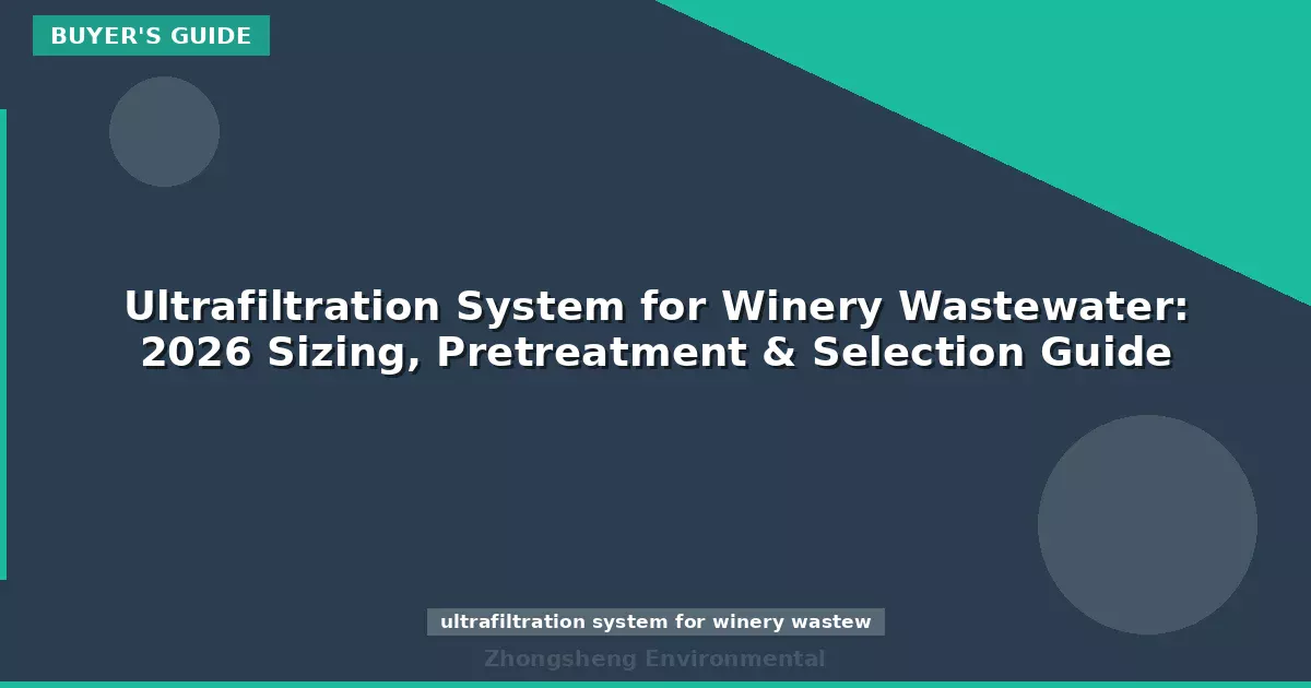 Ultrafiltration System for Winery Wastewater: 2026 Sizing, Pretreatment & Selection Guide