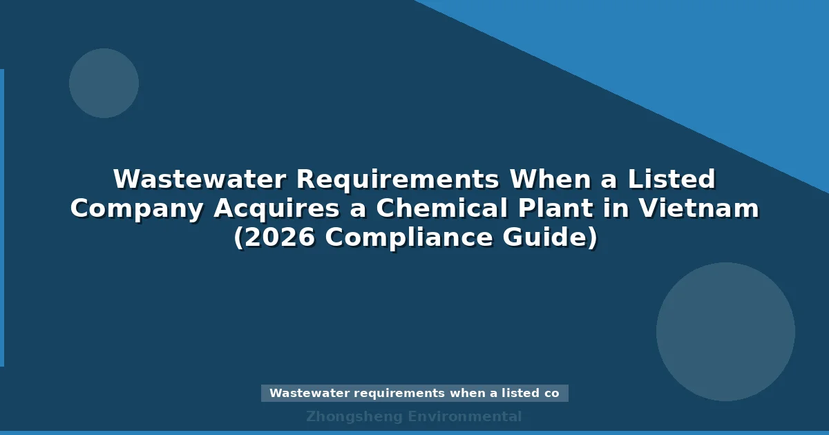 Wastewater Requirements When a Listed Company Acquires a Chemical Plant in Vietnam (2026 Compliance Guide)