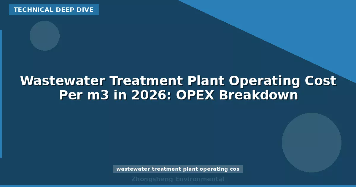 Wastewater Treatment Plant Operating Cost Per m3 in 2026: OPEX Breakdown