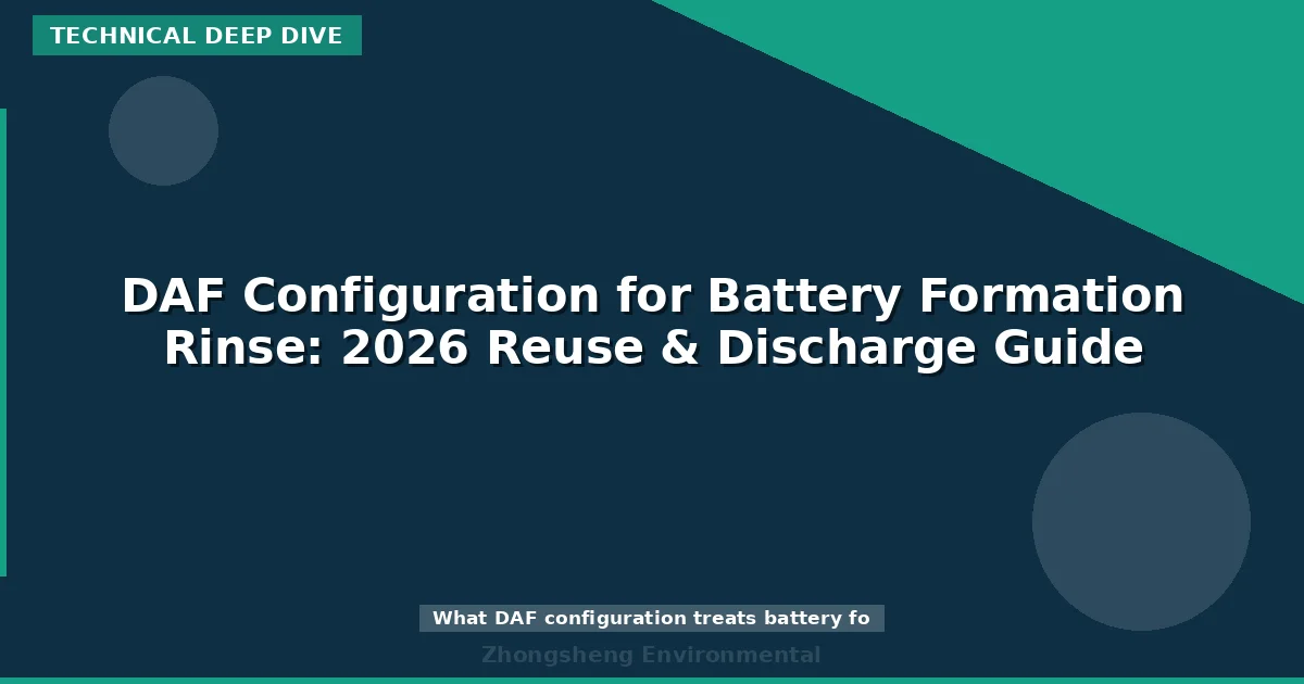 DAF Configuration for Battery Formation Rinse: 2026 Reuse & Discharge Guide