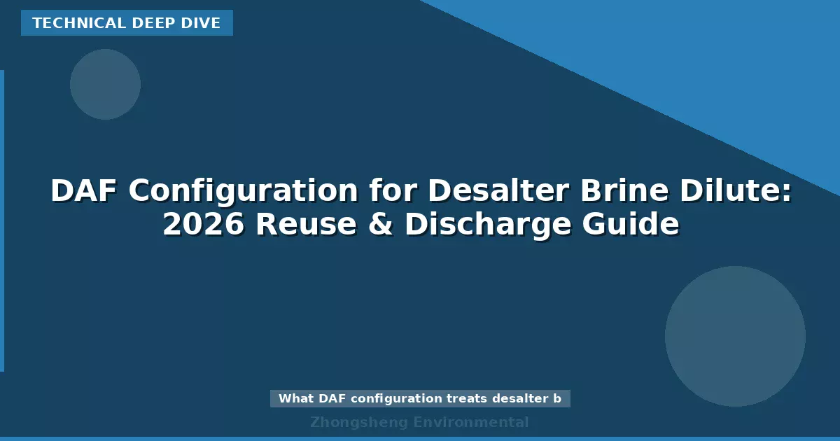 DAF Configuration for Desalter Brine Dilute: 2026 Reuse & Discharge Guide