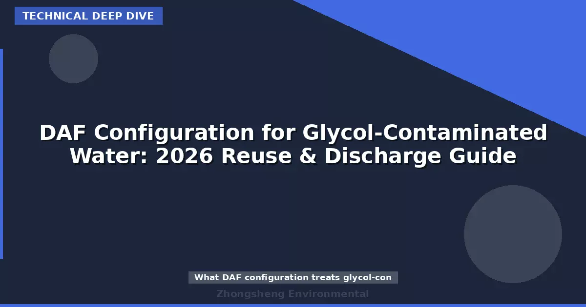 DAF Configuration for Glycol-Contaminated Water: 2026 Reuse & Discharge Guide