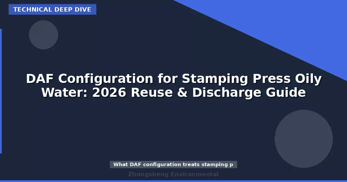 DAF Configuration for Stamping Press Oily Water: 2026 Reuse & Discharge Guide