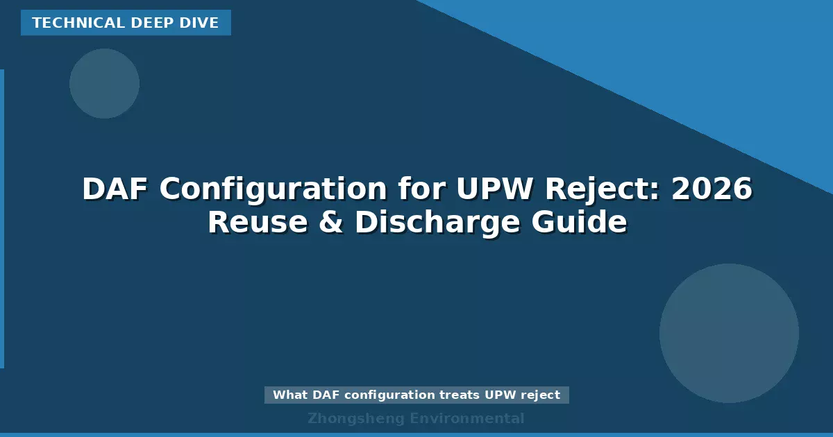 DAF Configuration for UPW Reject: 2026 Reuse & Discharge Guide