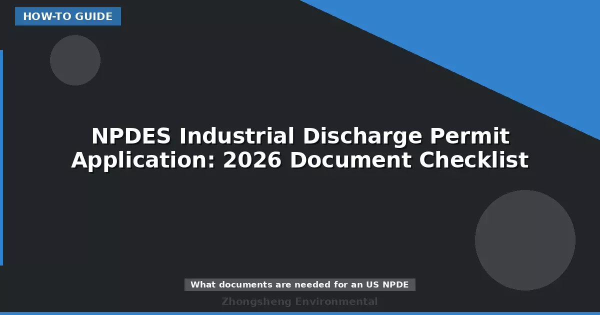 NPDES Industrial Discharge Permit Application: 2026 Document Checklist