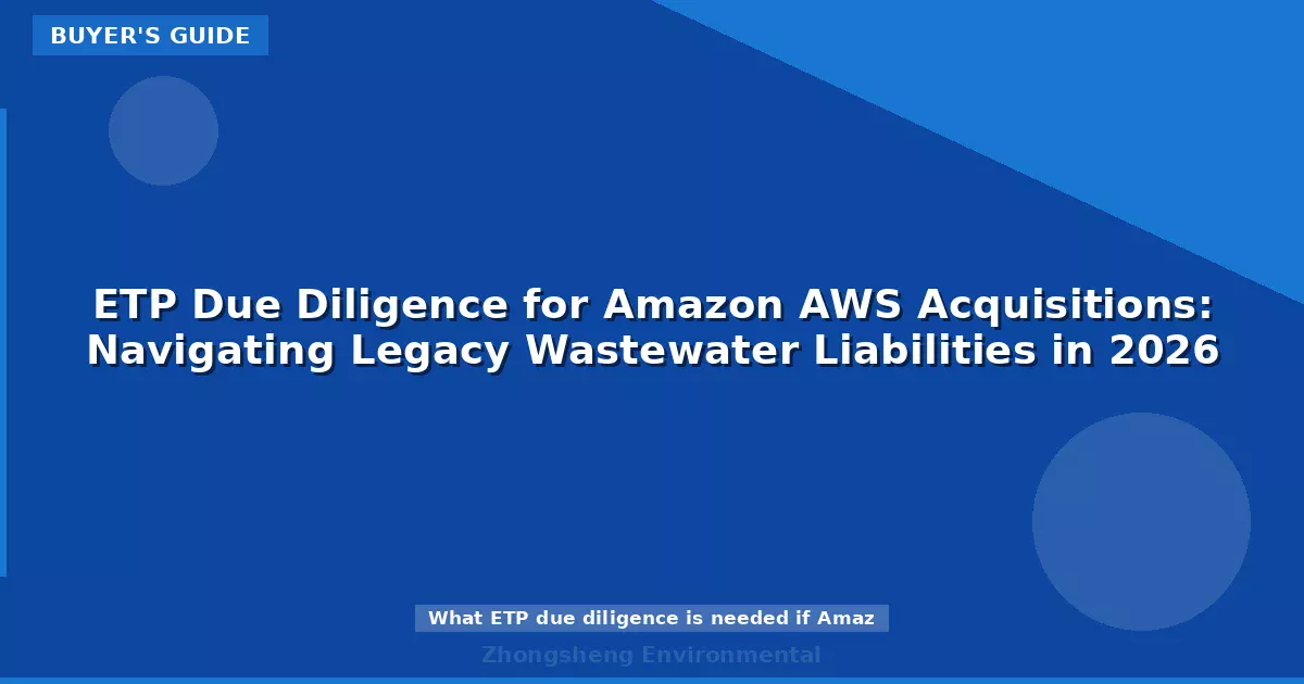 ETP Due Diligence for Amazon AWS Acquisitions: Navigating Legacy Wastewater Liabilities in 2026